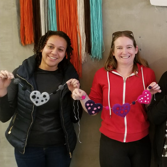 Needle Felted Heart Garland Workshop