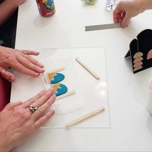 jewelry making workshop with clay