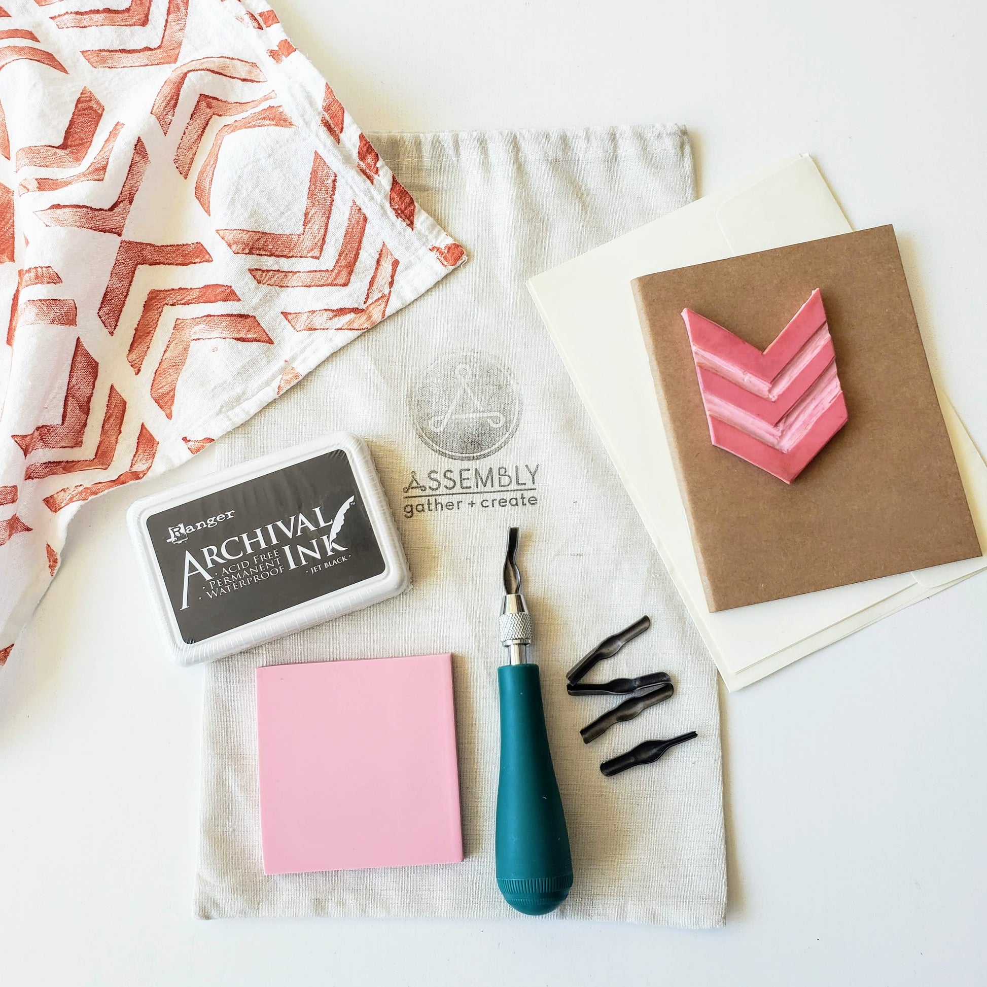 block printing class supply kit