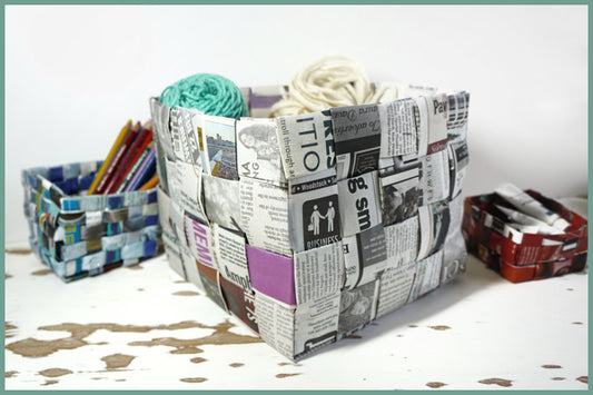 Craft Tutorial: Newspaper Basket Weaving