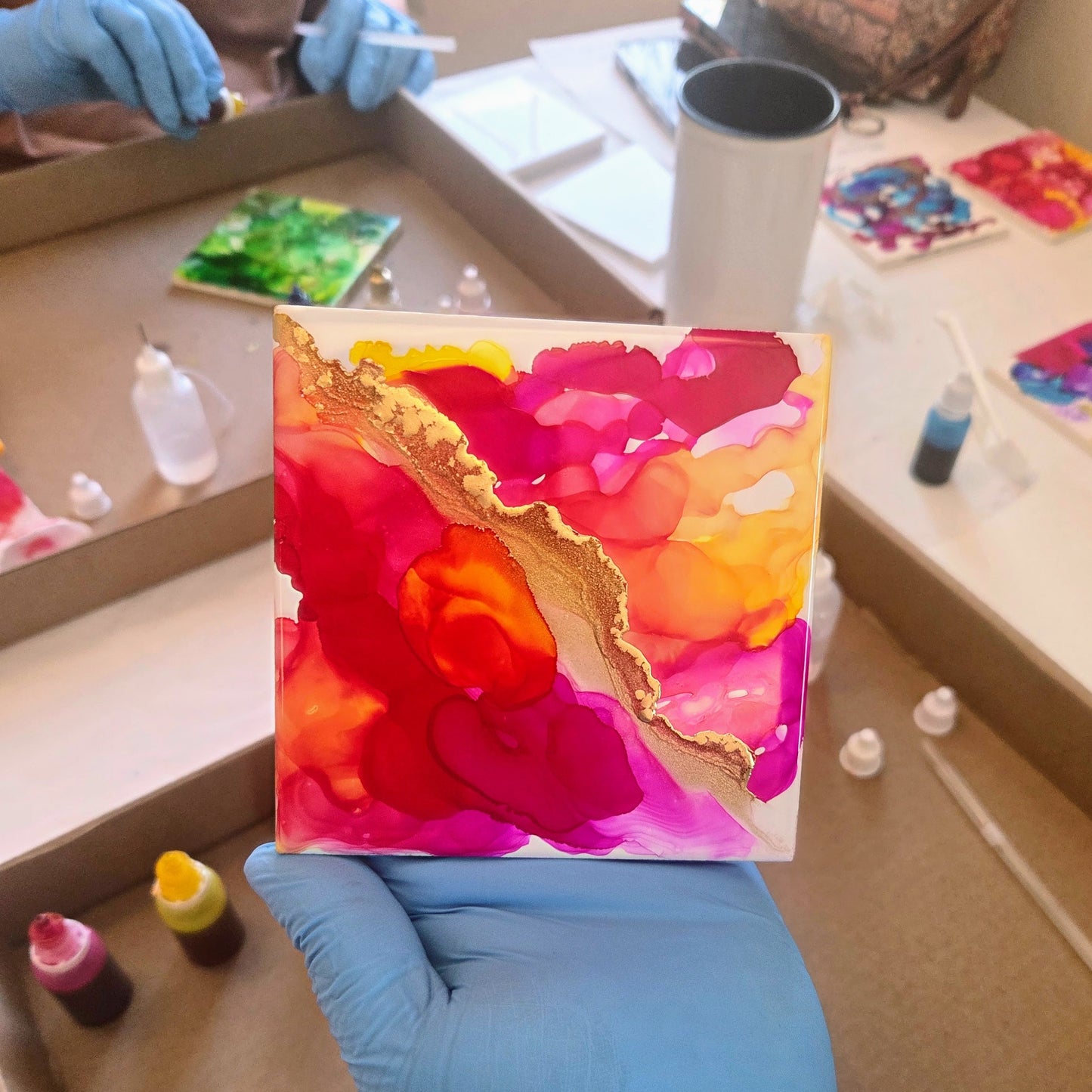 painted ink tiles class las cruces