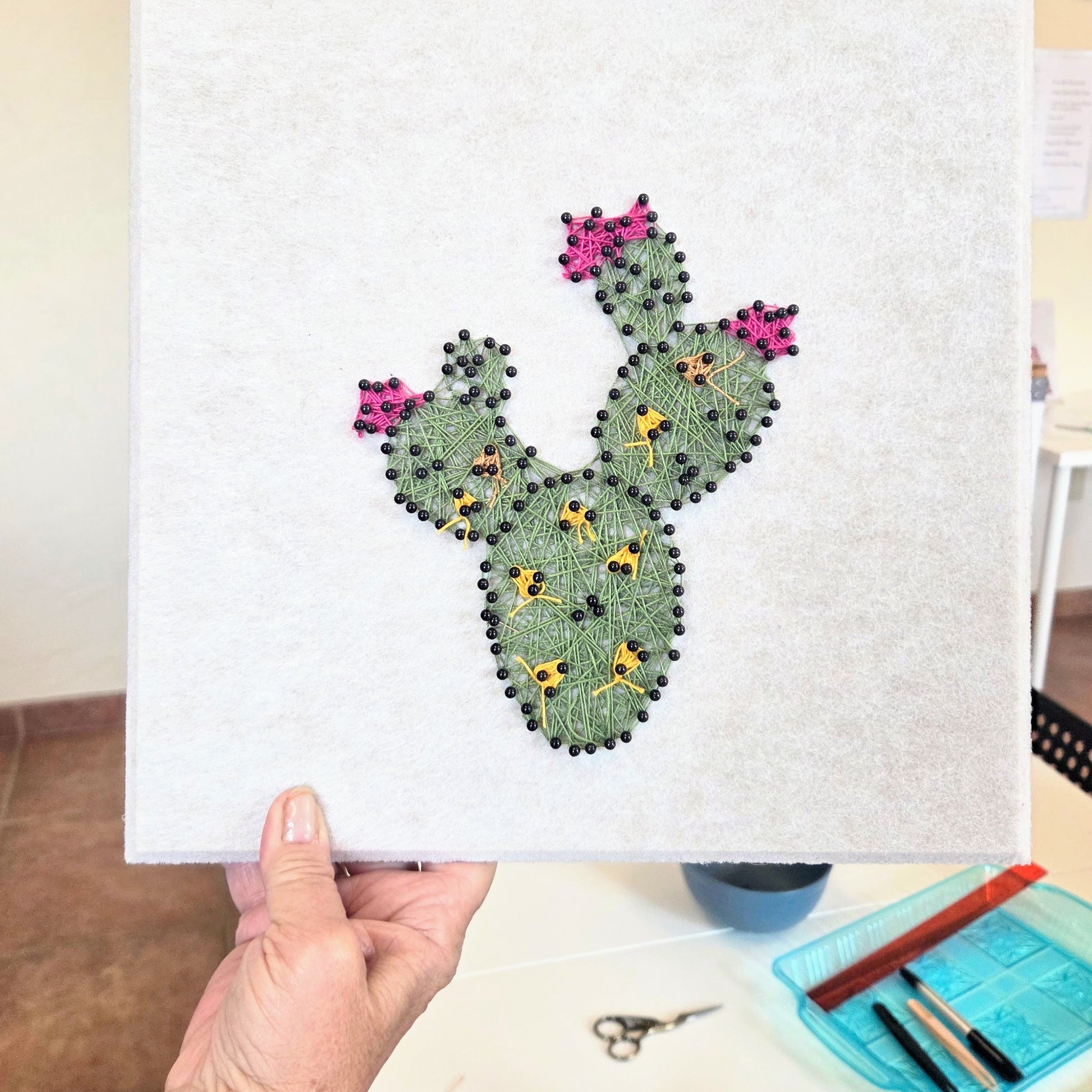 string art cactus drop in art mesilla nm