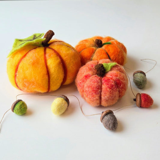 Needle Felting Pumpkins class Las Cruces