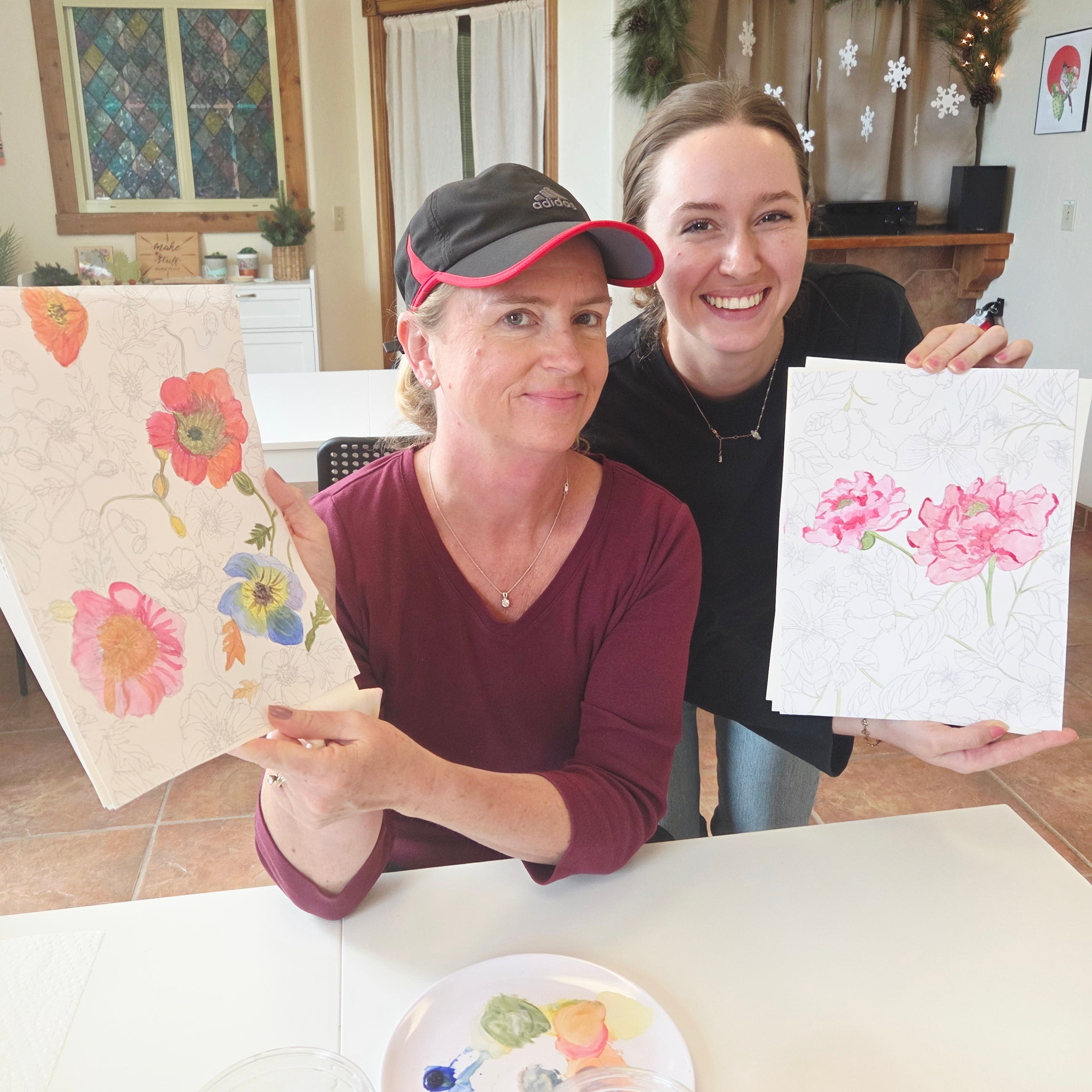 watercolor floral painting class