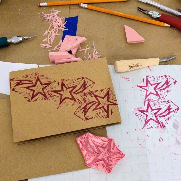 how to carve rubber stamps