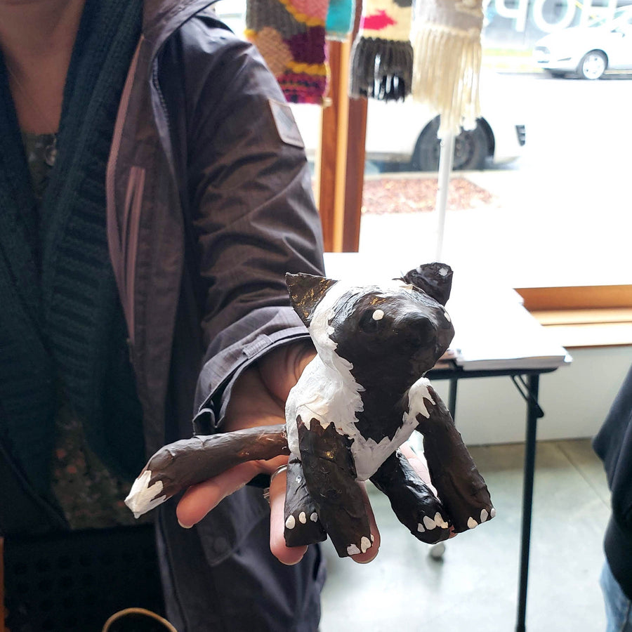 paper mache animal sculpture ornament