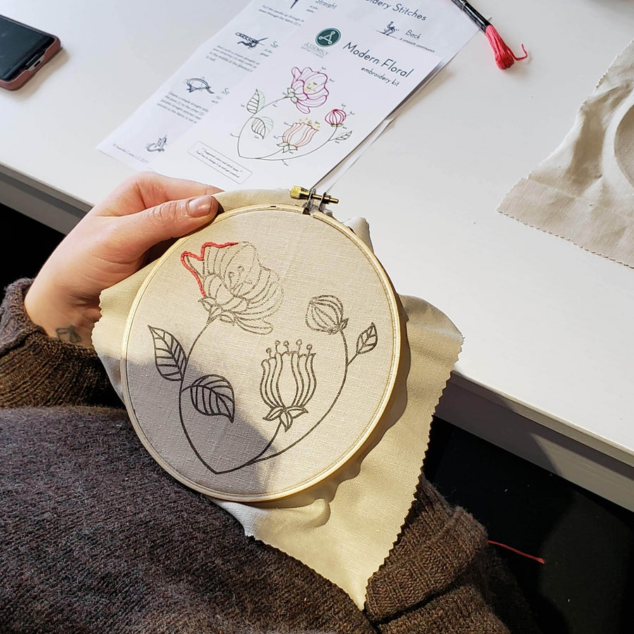 Beginner's Embroidery Class – Assembly: gather + create