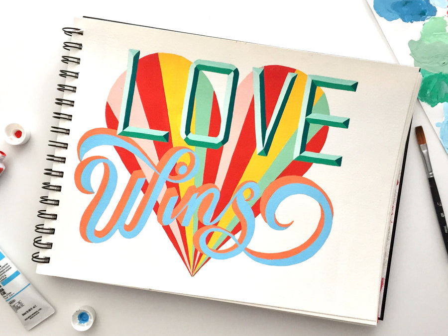 hand drawn lettering print