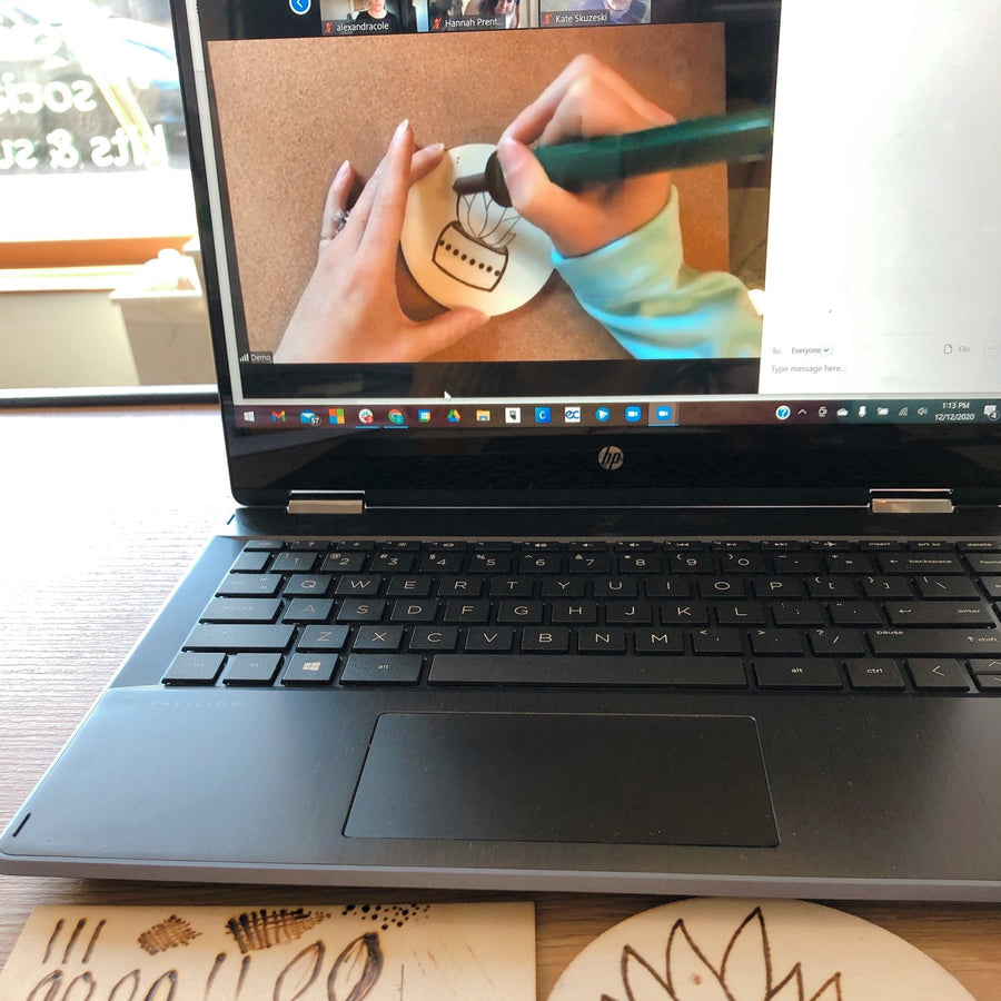 wood burning class online zoom