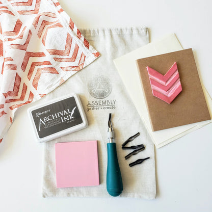 block printing class supply kit