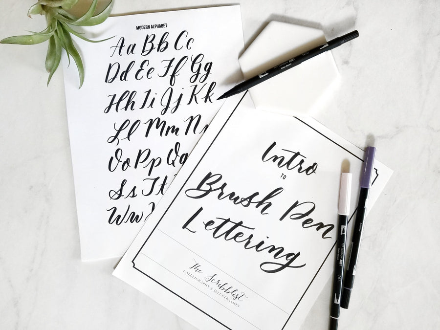 beginner's brush pen lettering workbook