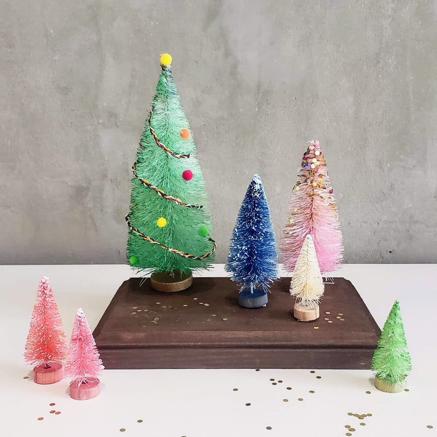 bottle brush tree decor