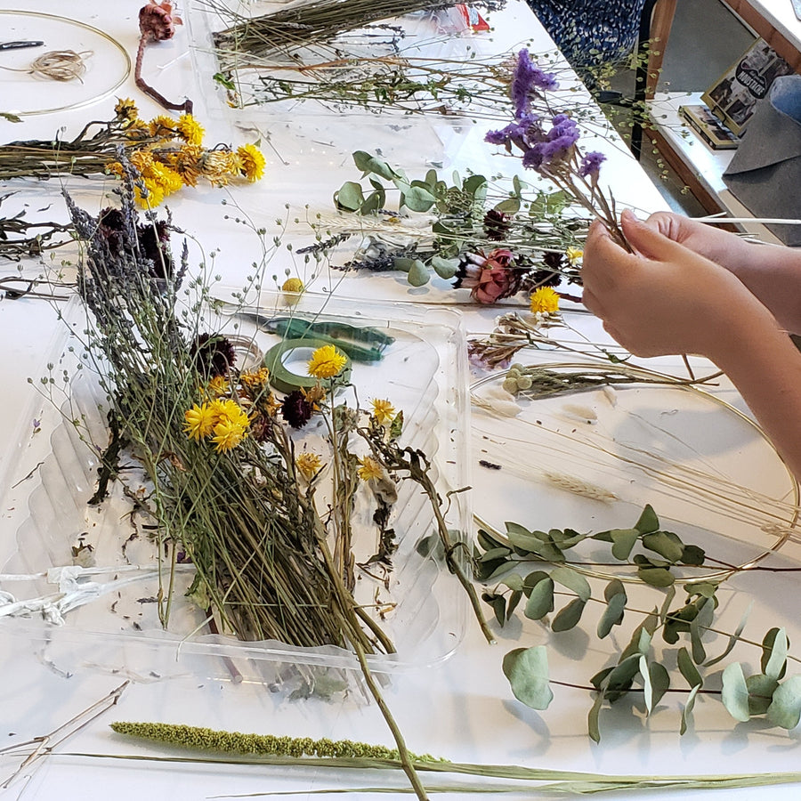 dried flower wreath class portland