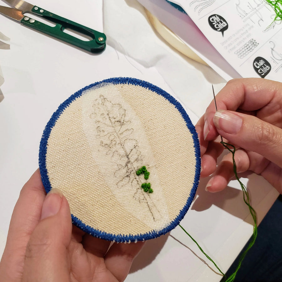 DIY Embroidered Patch Workshop – Assembly: gather + create