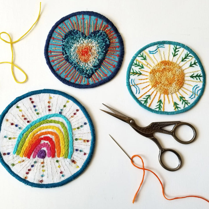 beginner's embroidery stitch a patch class