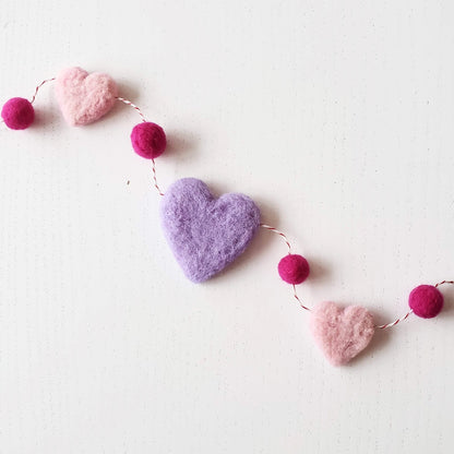 felted heart garland class