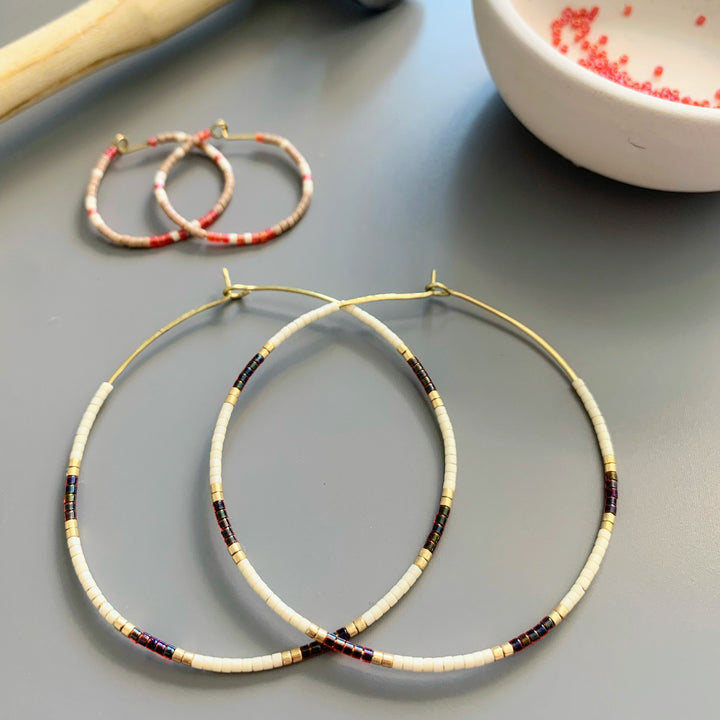 DIY metal hoop and beaded earrings class
