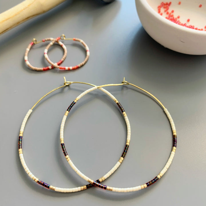 DIY metal hoop and beaded earrings class