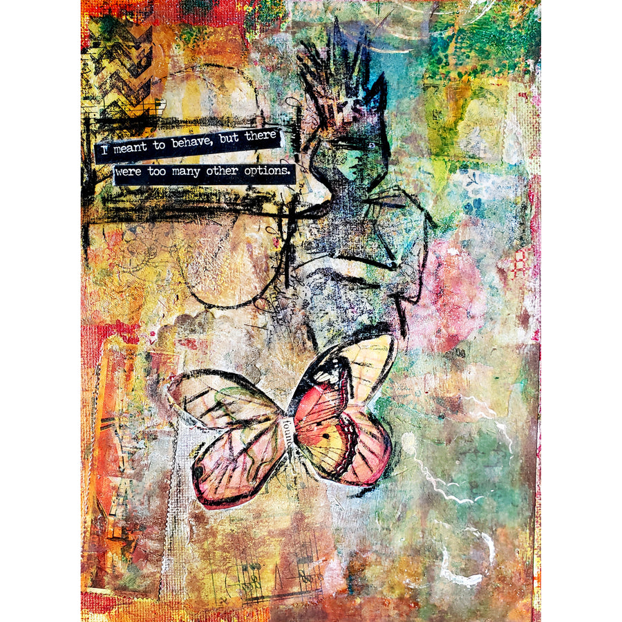 mixed media collage on canvas class