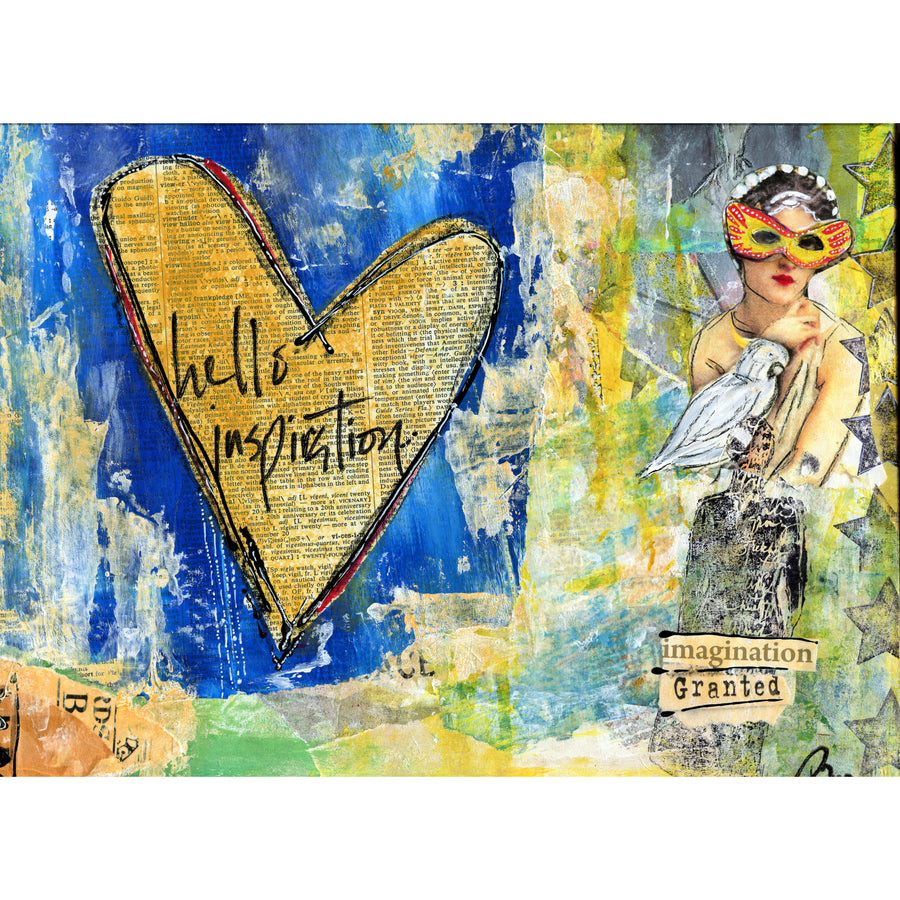 mixed media collage on canvas class