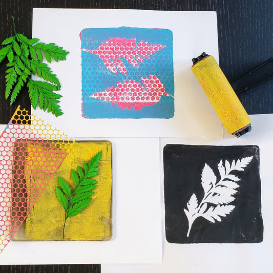 nature print making gelli plate class