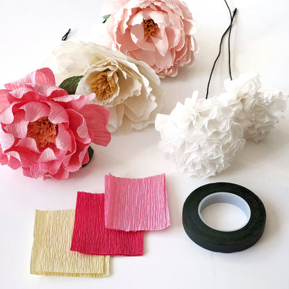 paper flowers peony workshop 