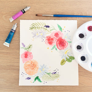 watercolor florals painting class 