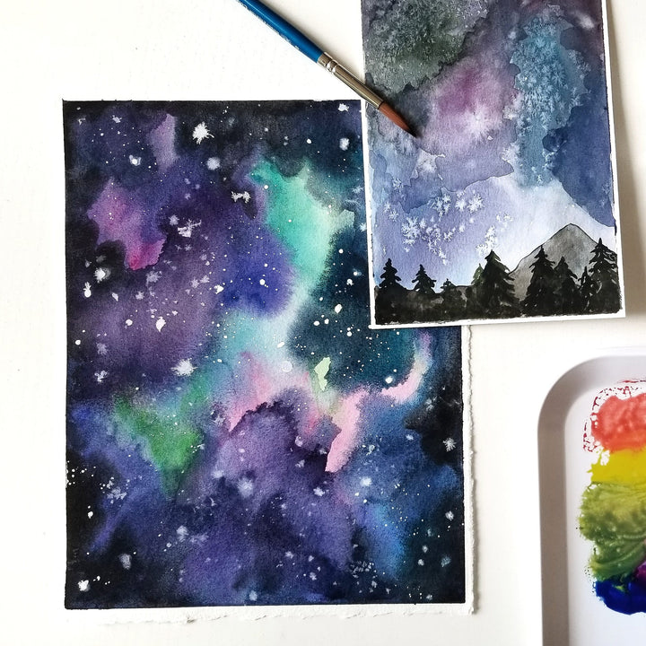galaxy watercolor painting