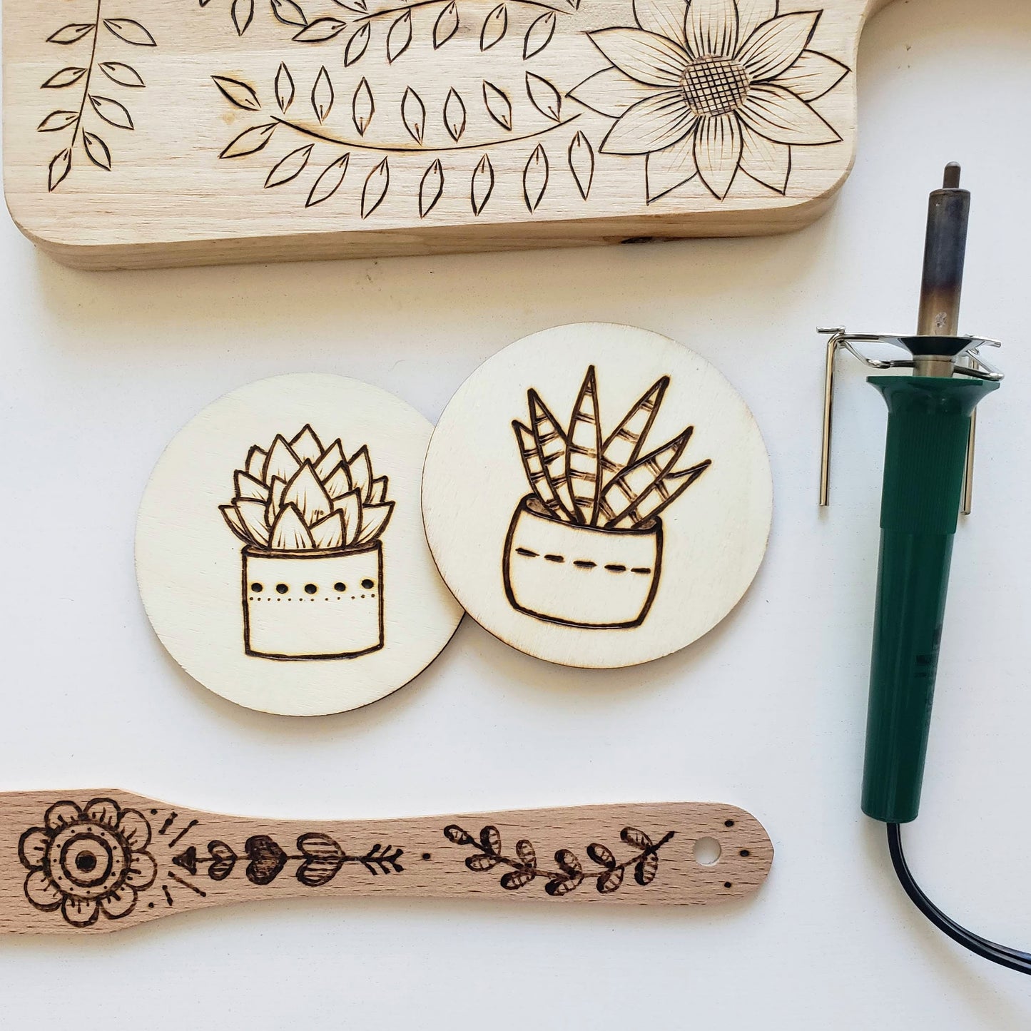 wood burning coasters